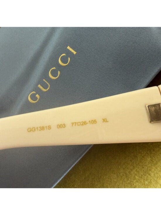 NEW GUCCI White Brown Unisex Angular Mask 1381 Chunky Bold Gg1381S Sunglasses main image 9
